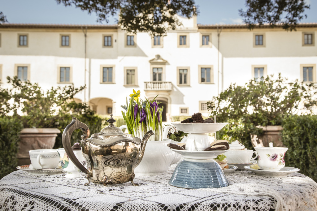 Tea Party in Ancient Tuscan Villa